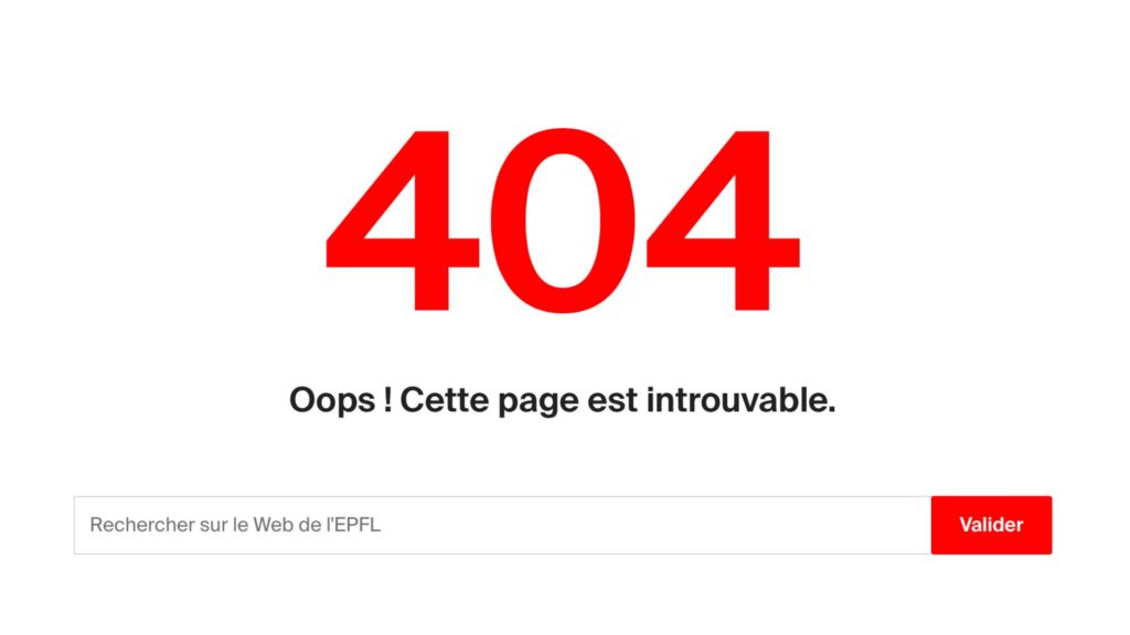erreurs 404  site web